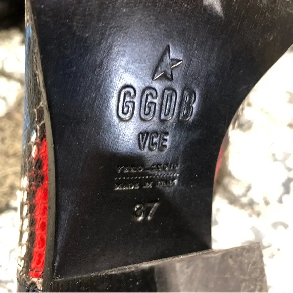 Golden Goose boots Sunset leather ankle snake skin bootie 37 6 6.5 - Picture 12 of 13